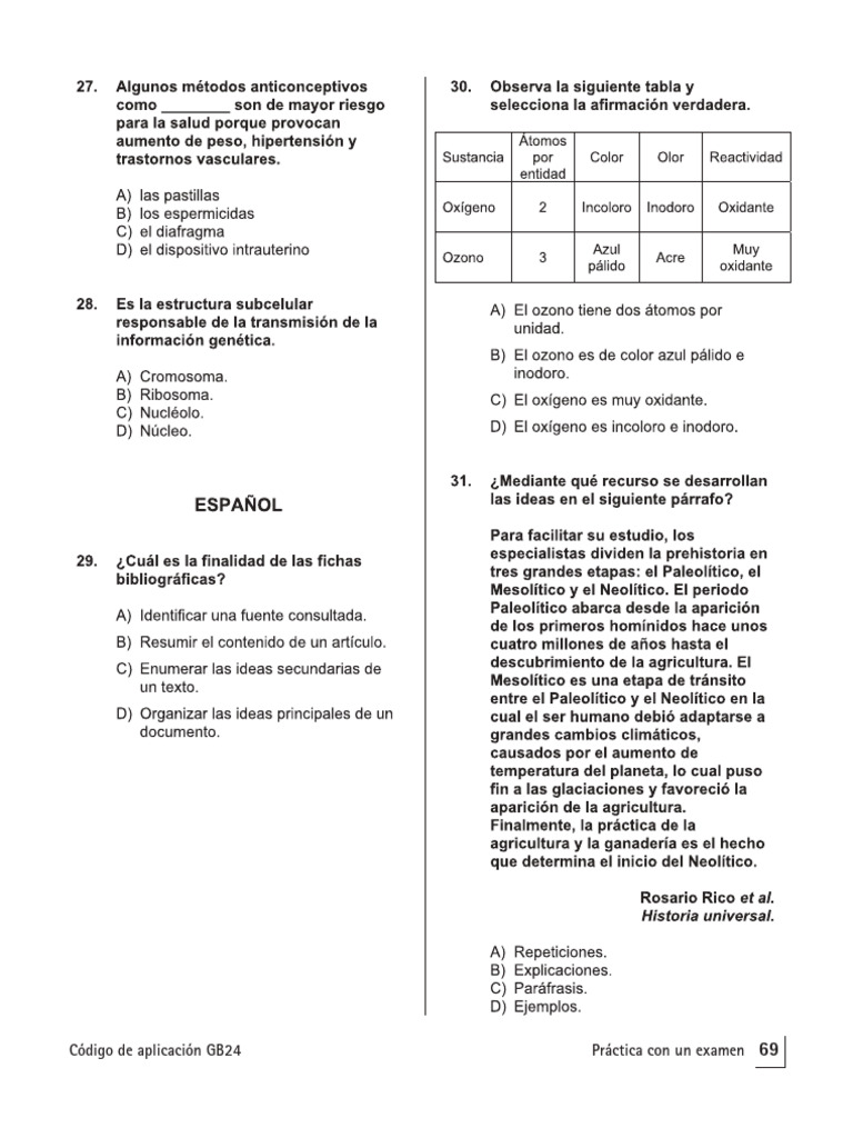 Práctica de Exámenes GB24 2024 | PDF