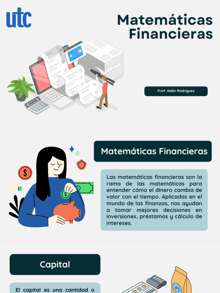 Matemáticas Financieras: Interés y Capital | PDF | Interés | Bancos