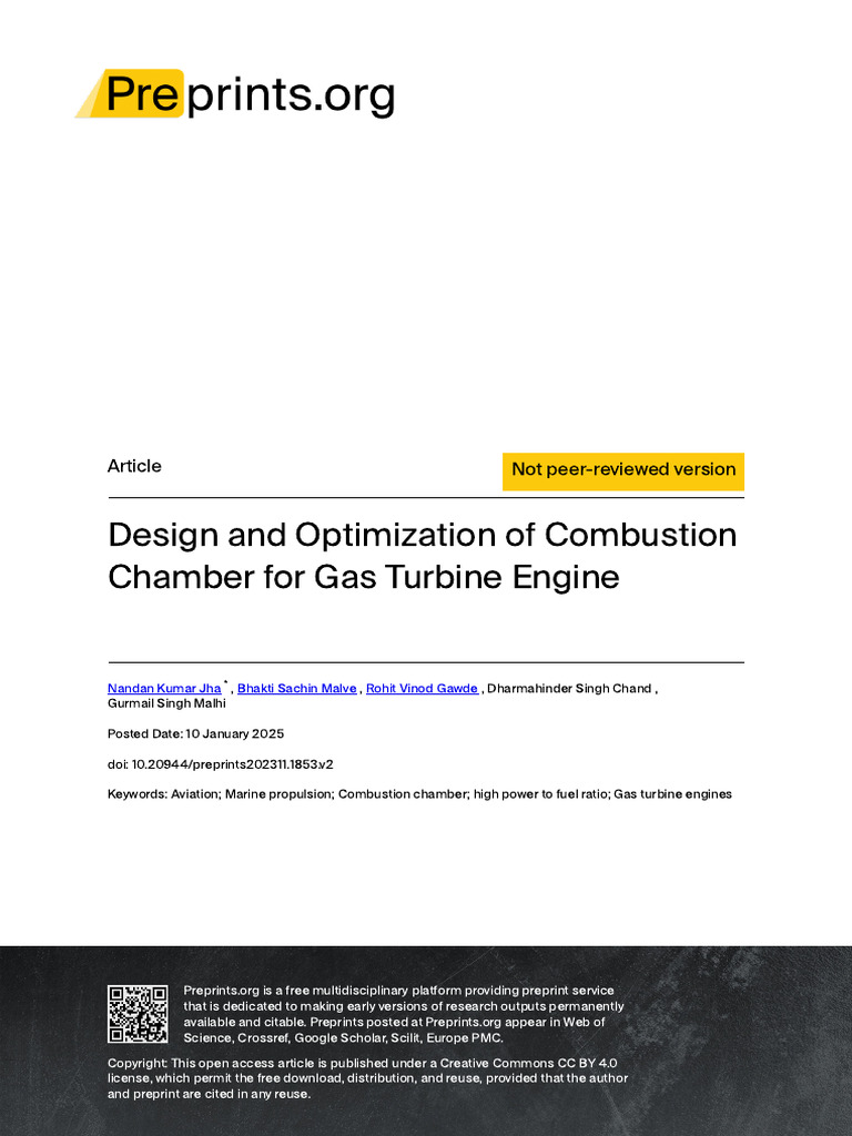 Combustion Chamber Design for Gas Turbines | PDF | Internal Combustion ...