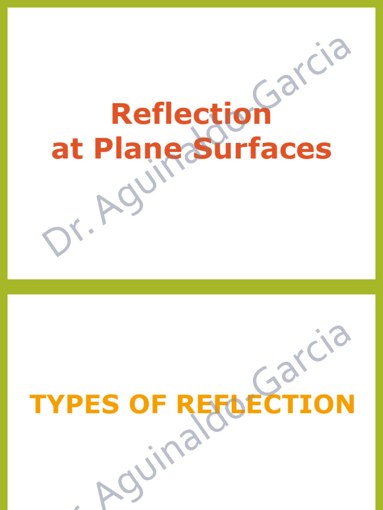 Reflection at Plane Mirrors SCWM | PDF | Mirror | Reflection (Physics)
