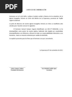 Carta-Invitación a Pastores. Leo.