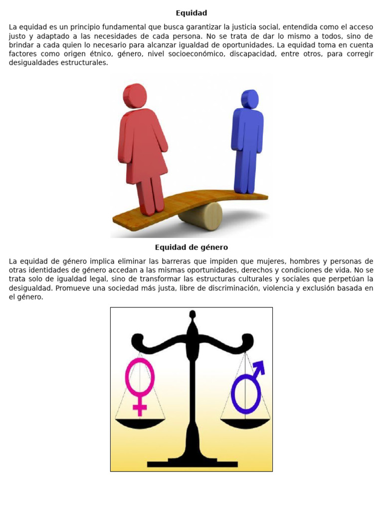 Equidad y Derechos Humanos Esenciales | PDF | Igualdad de género ...
