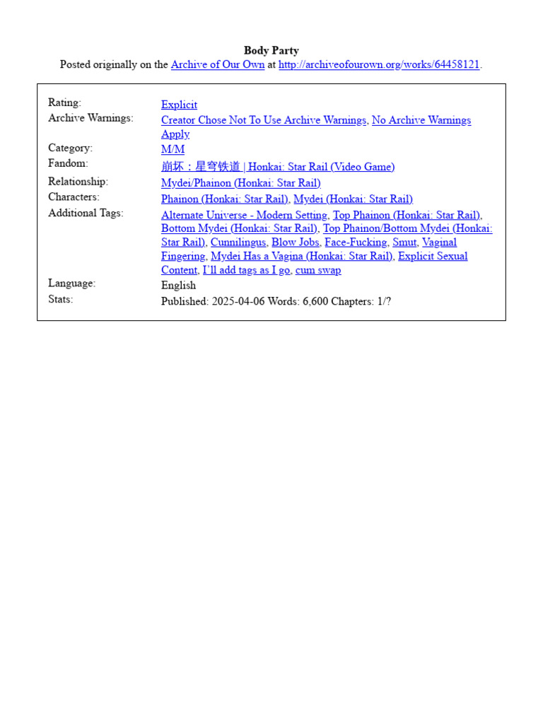 Body Party | PDF