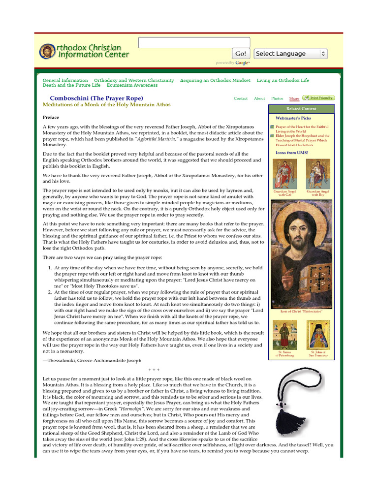 Comboschini (The Prayer Rope) - Meditations of A Monk of The Holy ...