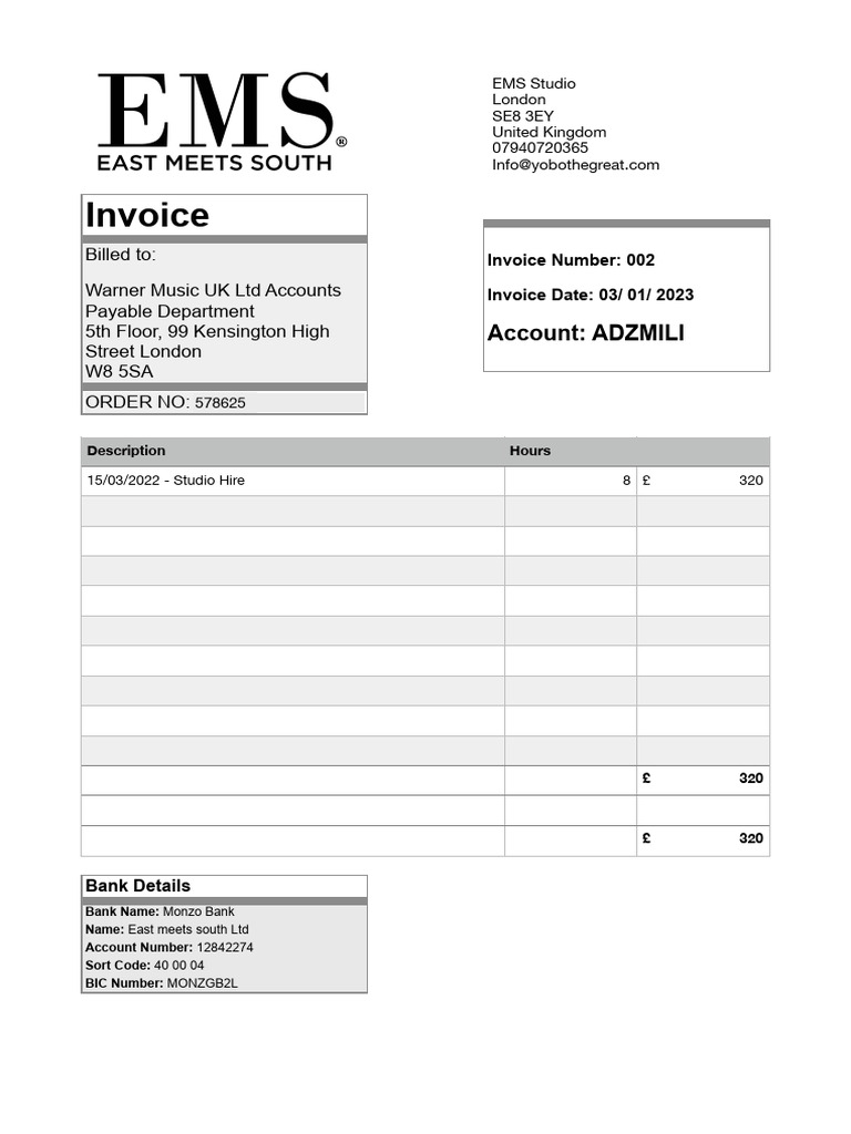 Adz Invoice 2 Amended | PDF