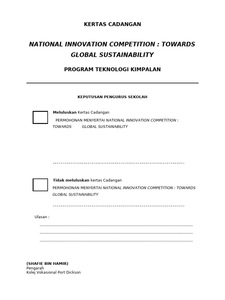 Muka Depan Paper Work Nic 2023 | PDF