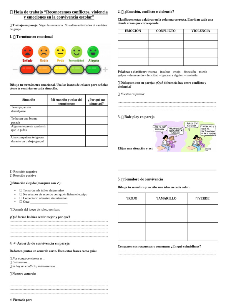 Conflictos y emociones en la escuela | PDF | Las emociones | Violencia