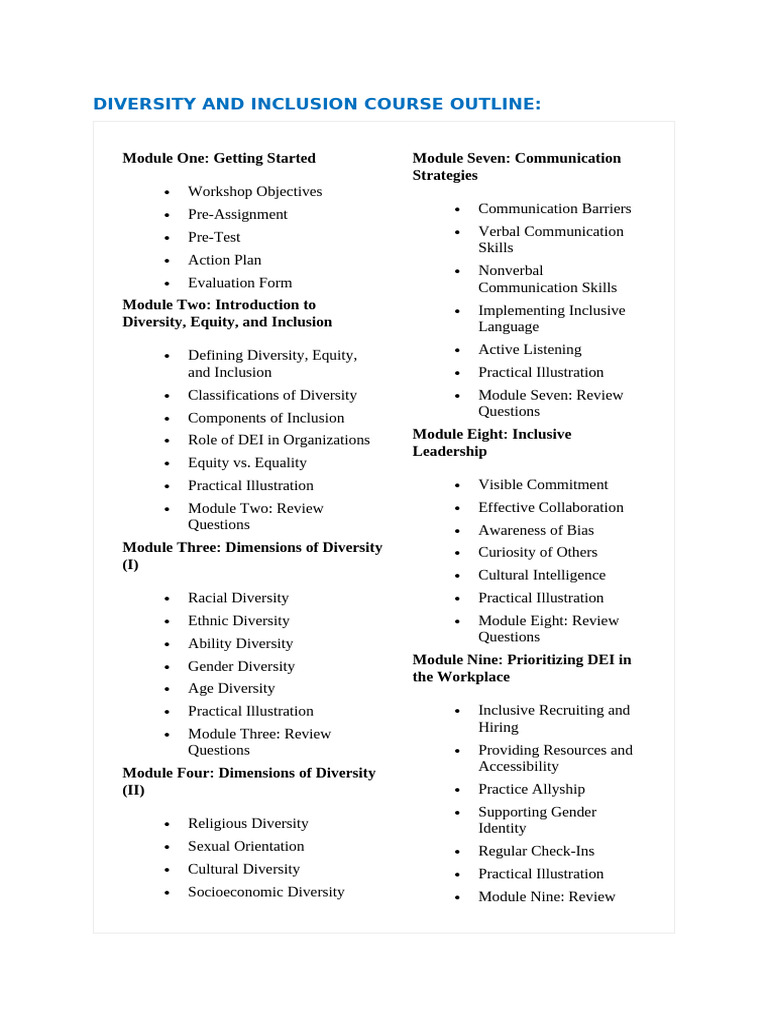 Diversity and Inclusion | PDF | Discrimination | Bias