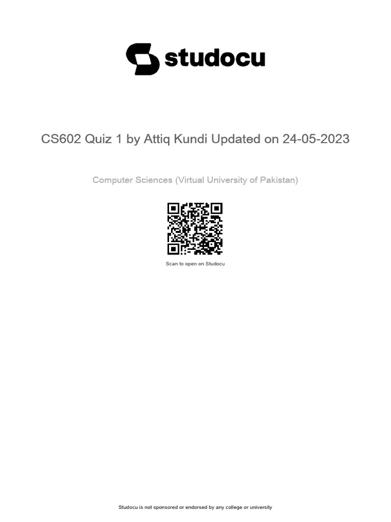 CS602 Quiz 1: Computer Graphics Concepts | PDF | 2 D Computer Graphics ...