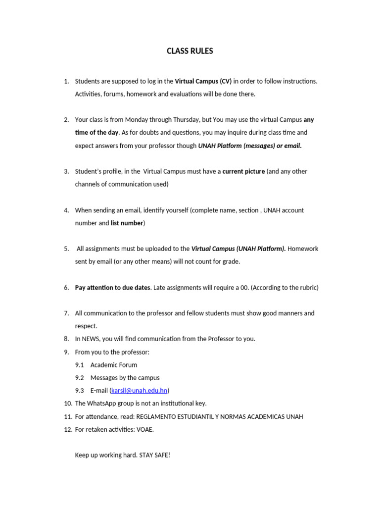 Class Rules 2025 | PDF