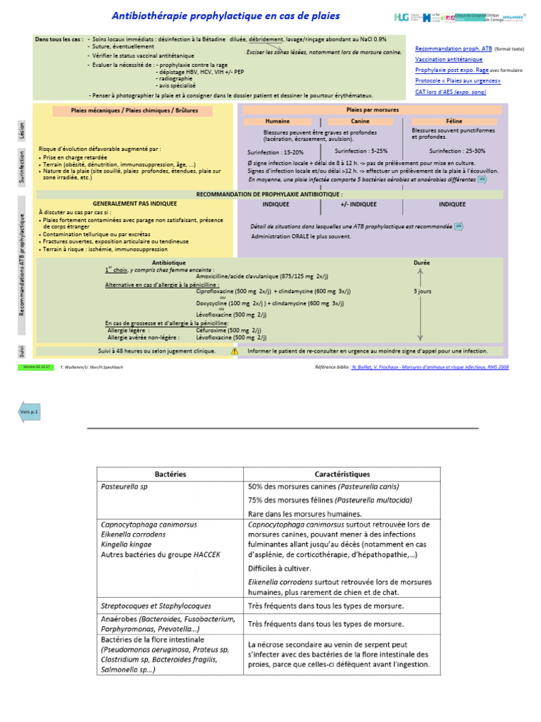 Atb Plaies Schema | PDF | Infection | Rage (maladie)