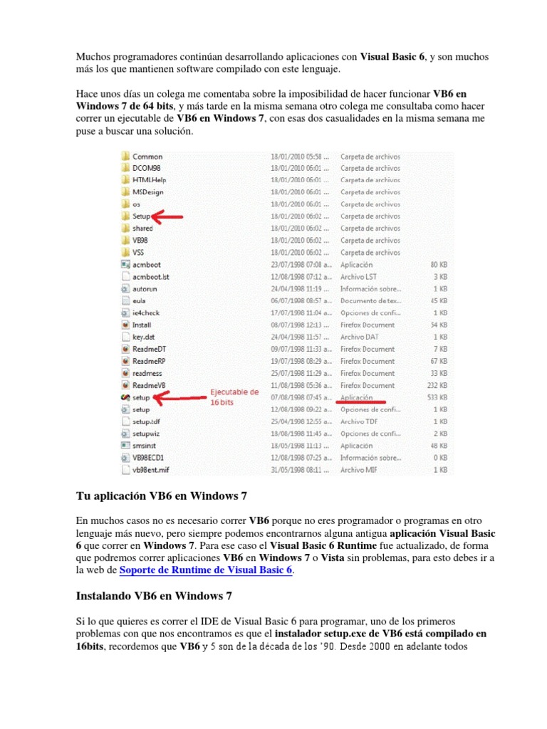 Instalar Visual Basic 6 en Windows 7 | PDF | Windows 7 | Básico