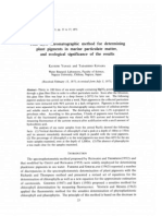 Thin Layer Chromatographic Method For Determining Plant Pigments in Marine Particulate Matter, and Ecological Significance of The Results