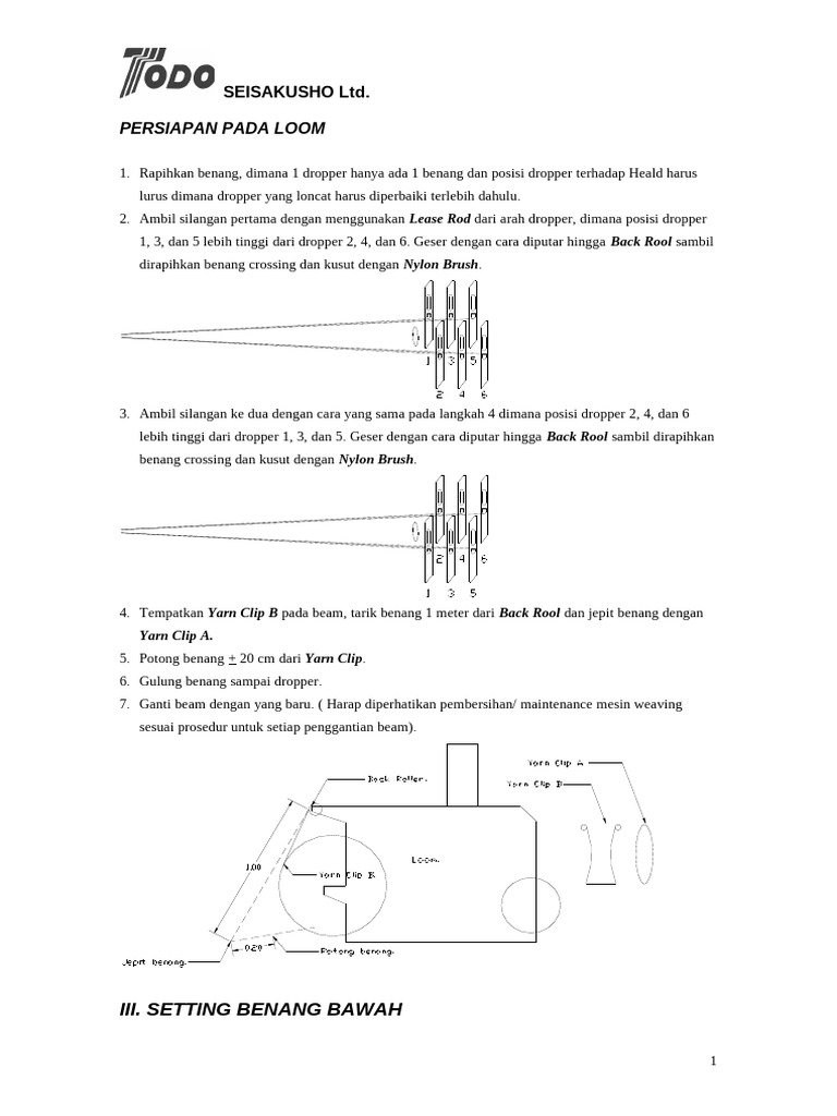 Proses Setting Loom dan Tying Benang | PDF