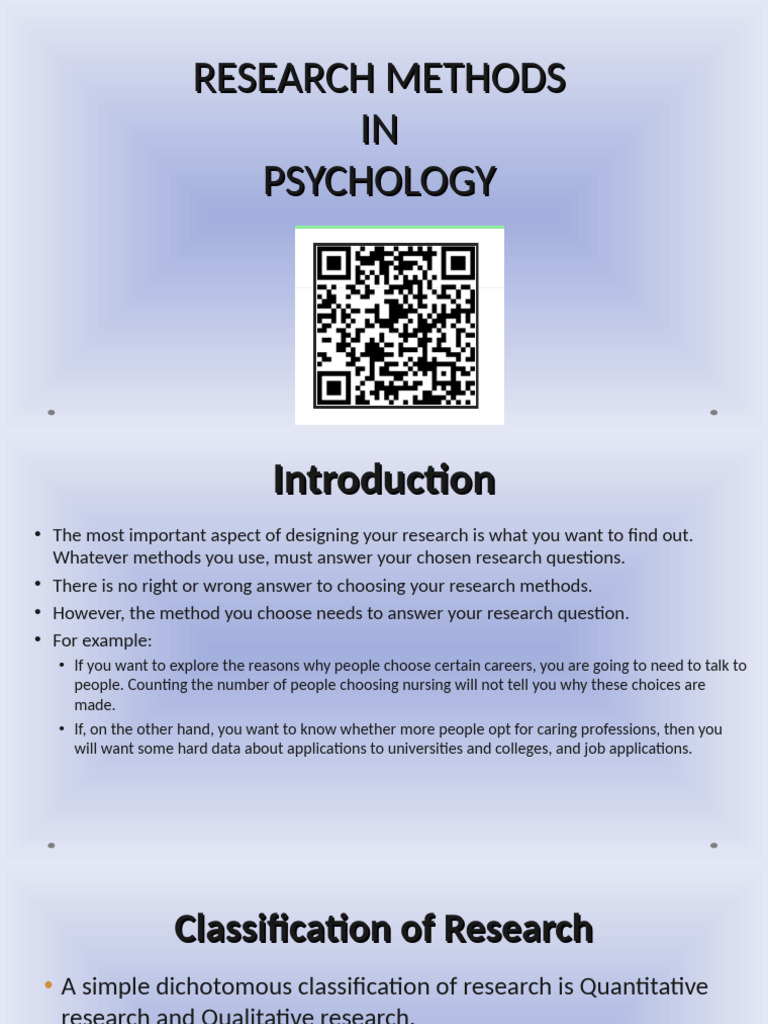 Research Methods in Psychology Explained | PDF | Quantitative Research ...