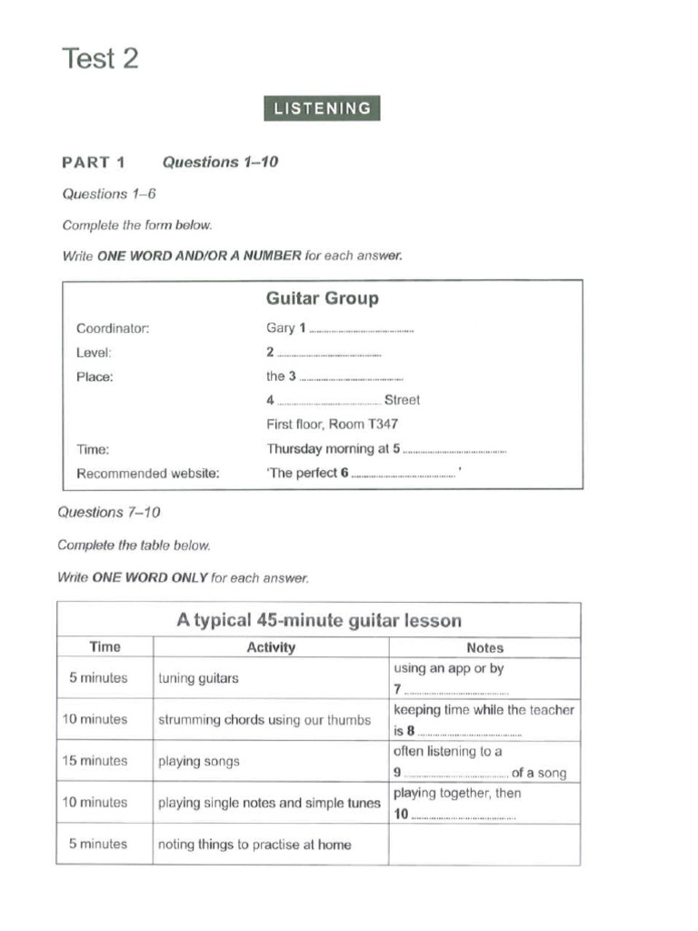 Cam 19 - Listening Test 2 | PDF