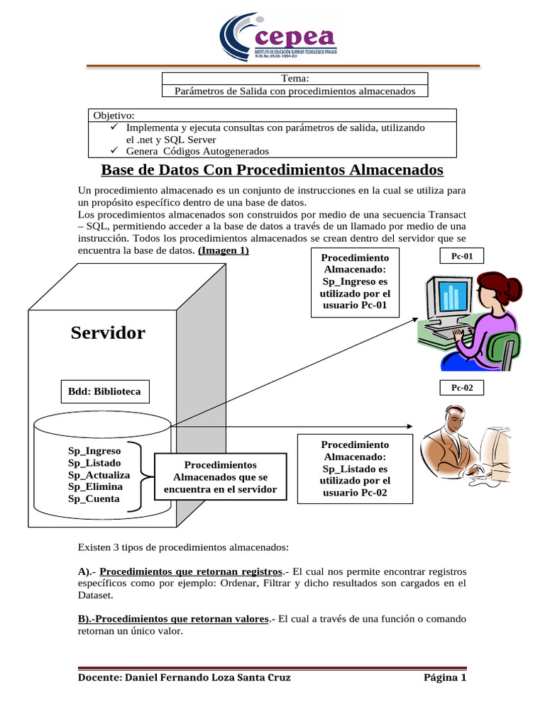 Parámetros de Salida en SQL Server | PDF | SQL | Bases de datos