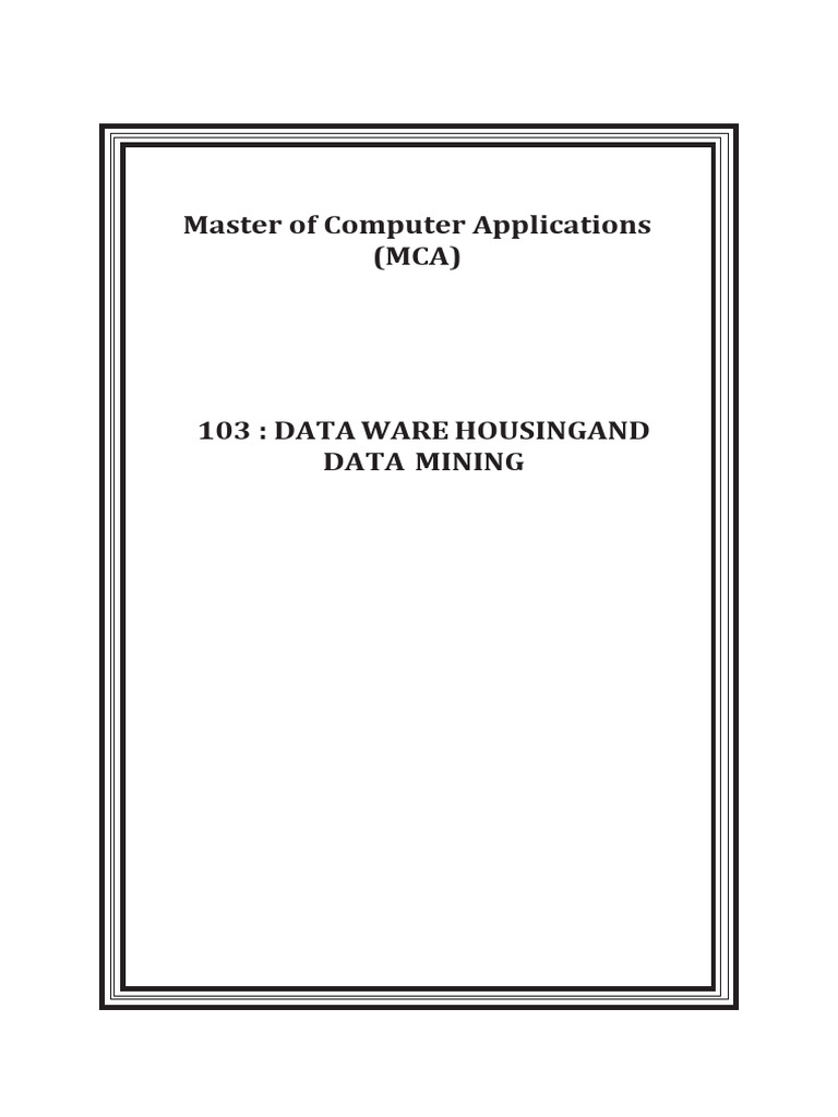 103 DATA WARE HOUSING AND DATA MINING - Index | PDF