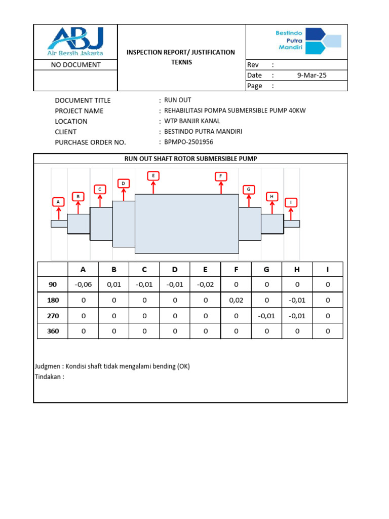 Submersible Pump Inspection Report | PDF