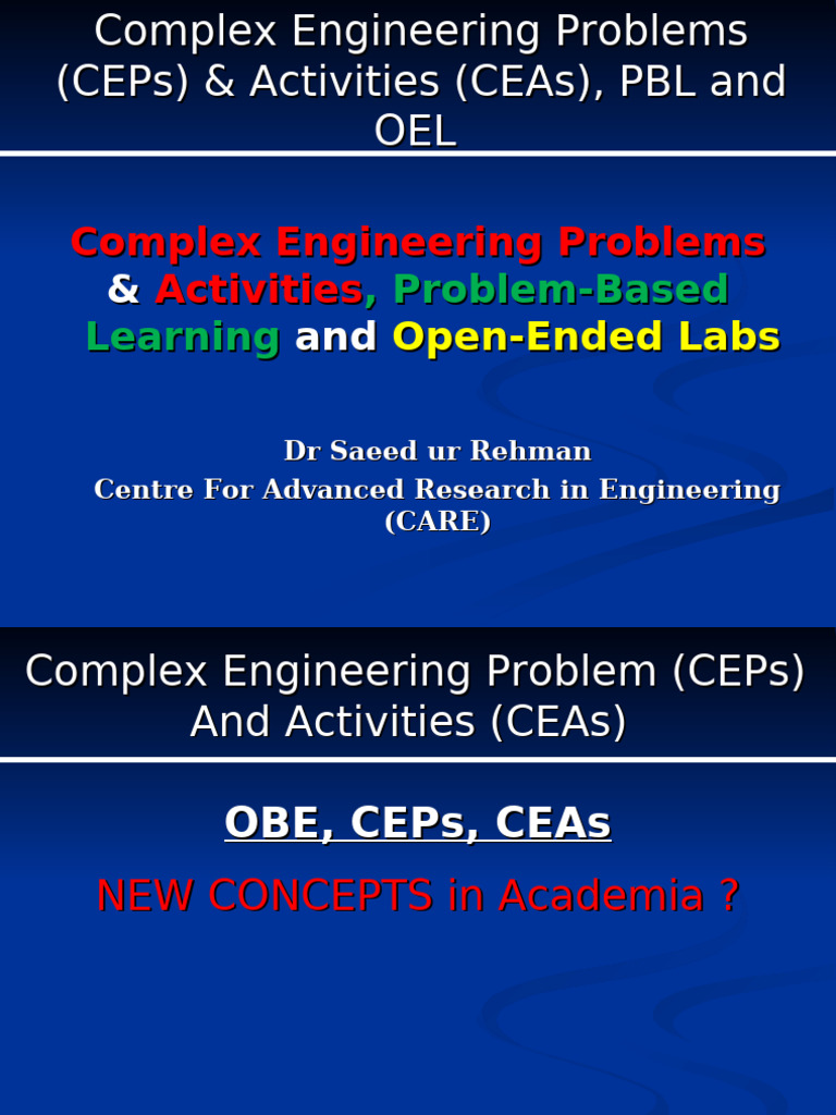CEP CEA Presentation (UET-Peshawar) - DR Saeed (Apr 28, 2025) | PDF ...