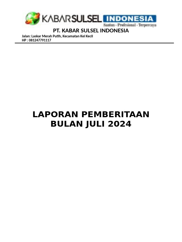 Laporan Pemberitaan Bulan Juli | PDF