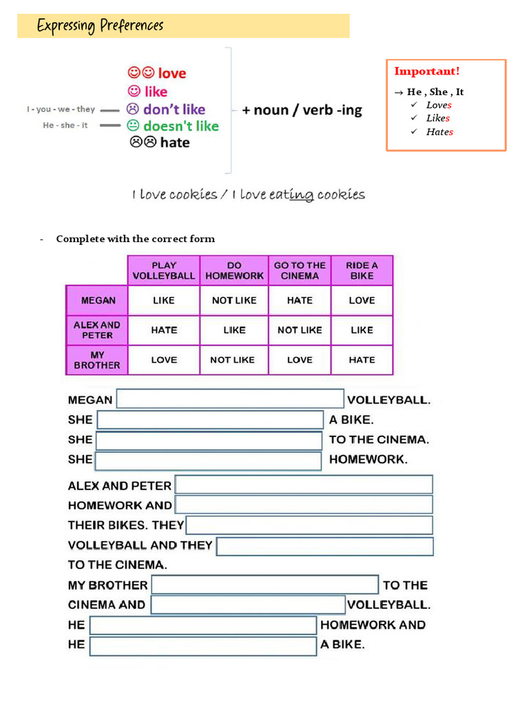 Like - Noun and Ing | PDF