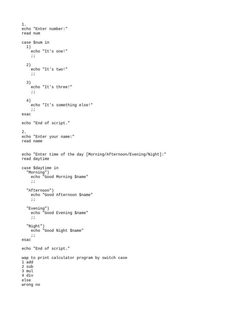 Bash Scripts for User Input Handling | PDF