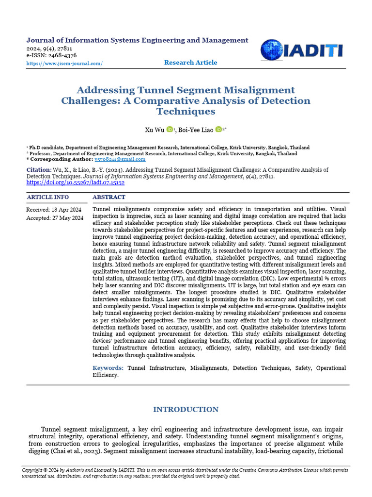 Addressing Tunnel Segment Misalignment Challenges A Comparative ...