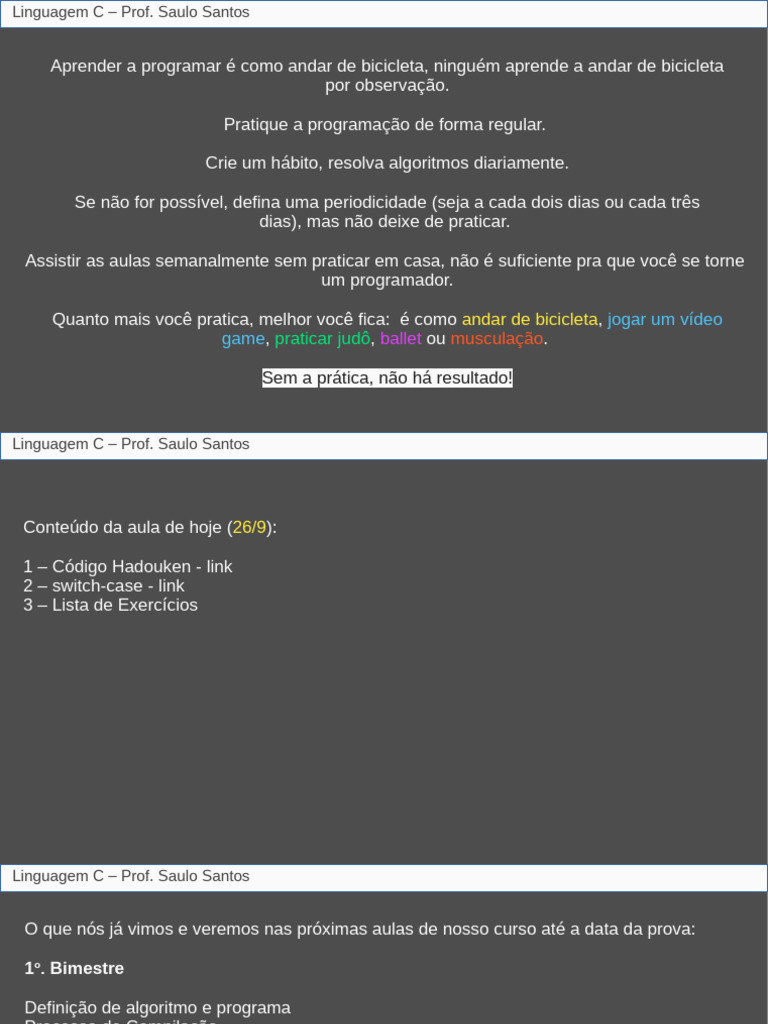 Prática de Programação em C: Algoritmos e Funções | PDF | C (linguagem ...