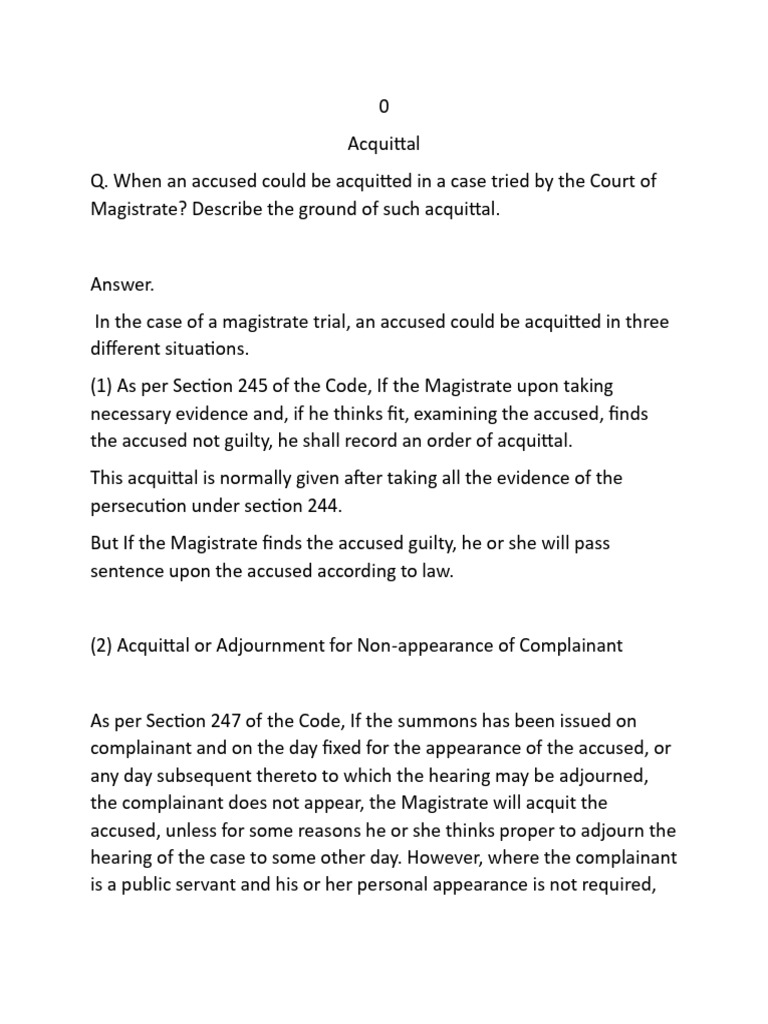 Grounds for Acquittal in Magistrate Trials | PDF | Magistrate | Plea