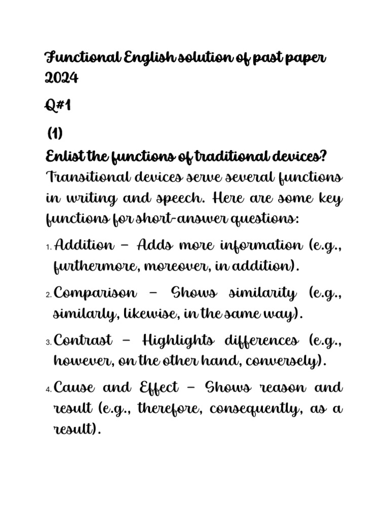 Functional English Solved Past Paper 2024 | PDF | Argument | Logic