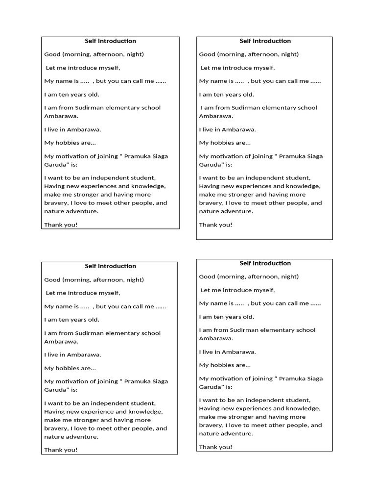 Self Introduction | PDF