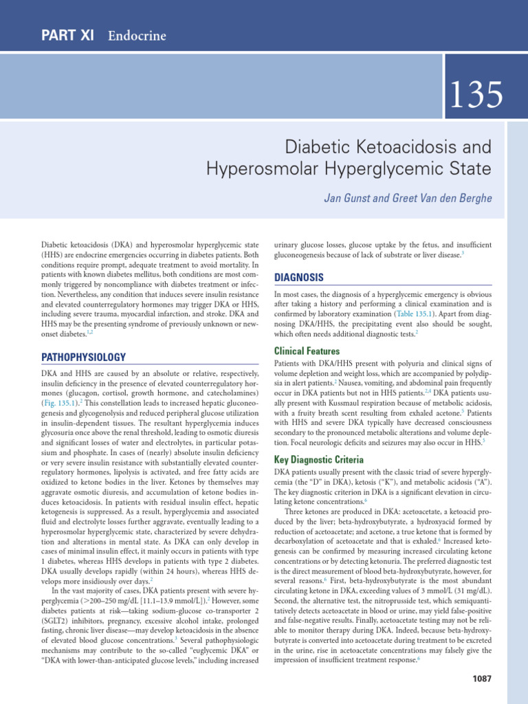 135. Diabetic Ketoacidosis and Hyperosmolar Hyperglycemic State | PDF ...