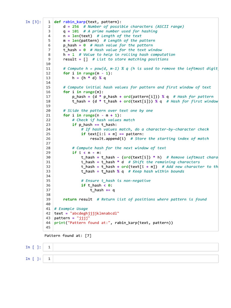 Rabin Karp Algo (String Mtching) | PDF