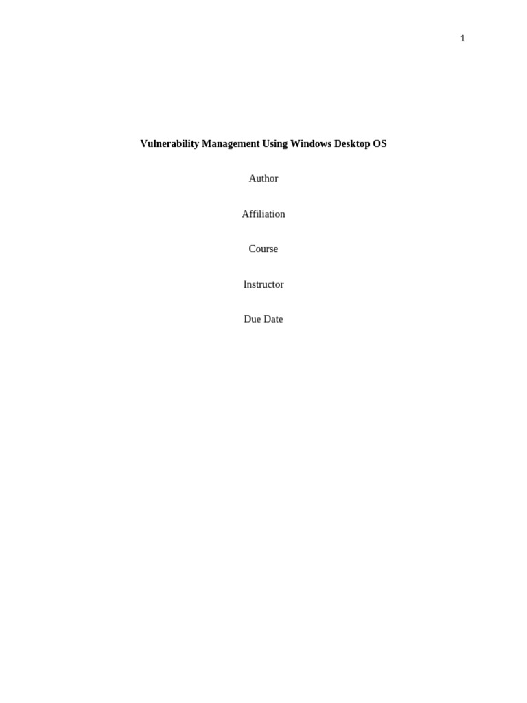 Windows OS Vulnerability Management Guide | PDF | Transport Layer ...
