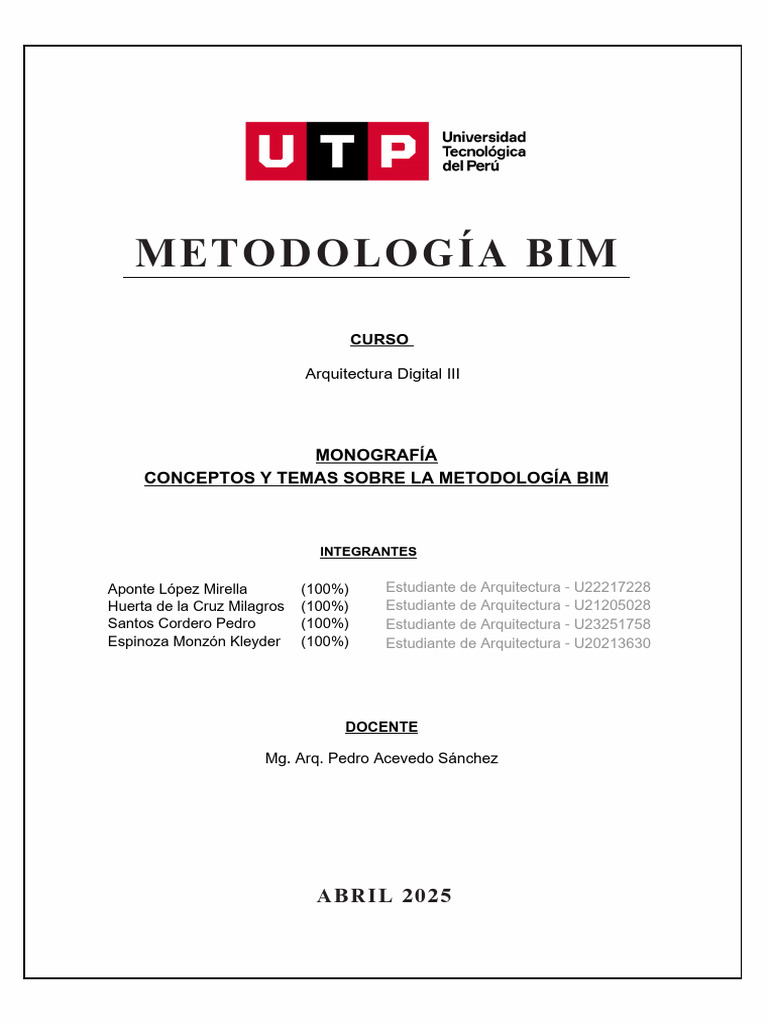 Metodologia Bim | PDF | Modelado de información de construcción ...