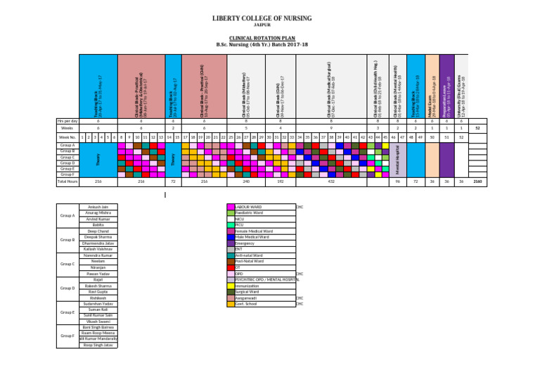B.Sc. Nursing Clinical Rotation Plan | PDF | Medicine | Health Sciences