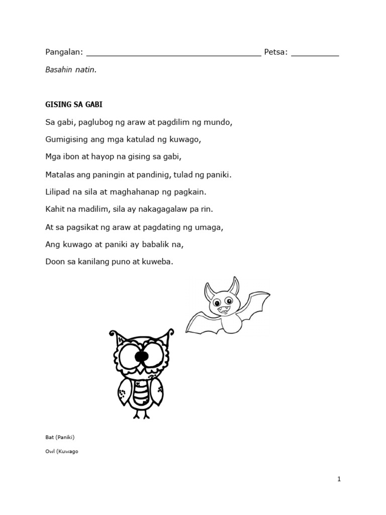 Basahin Natin.: Gising Sa Gabi | PDF