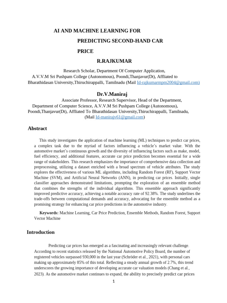 Ai and Machine Learning For Predicting | PDF | Support Vector Machine ...