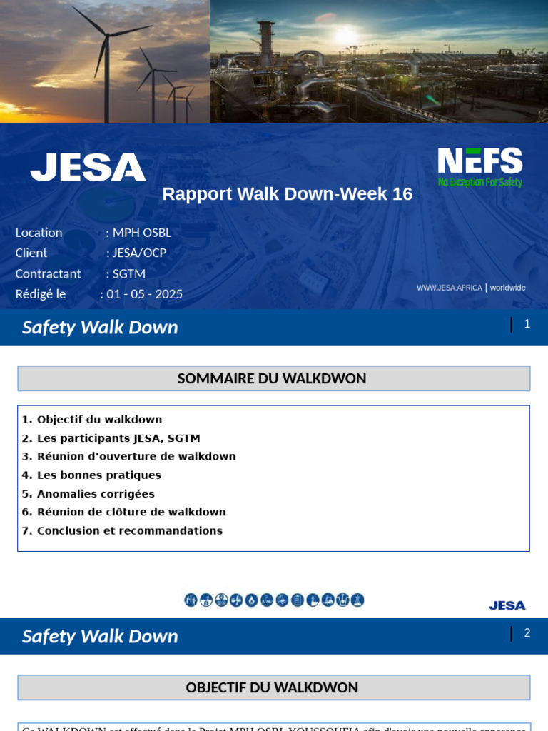 Rapport Walkdown Sécurité - Semaine 16 | PDF