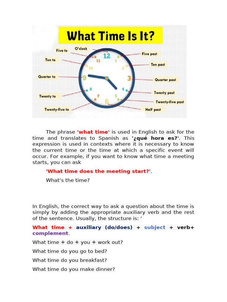 What Time and When | PDF