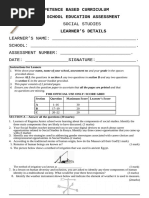 Grade 9 Social Studies Term 1 Exam | PDF | Map | Africa