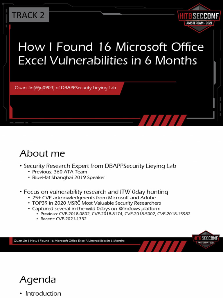Discovering 16 Excel Vulnerabilities | PDF | Microsoft Excel | Pointer ...