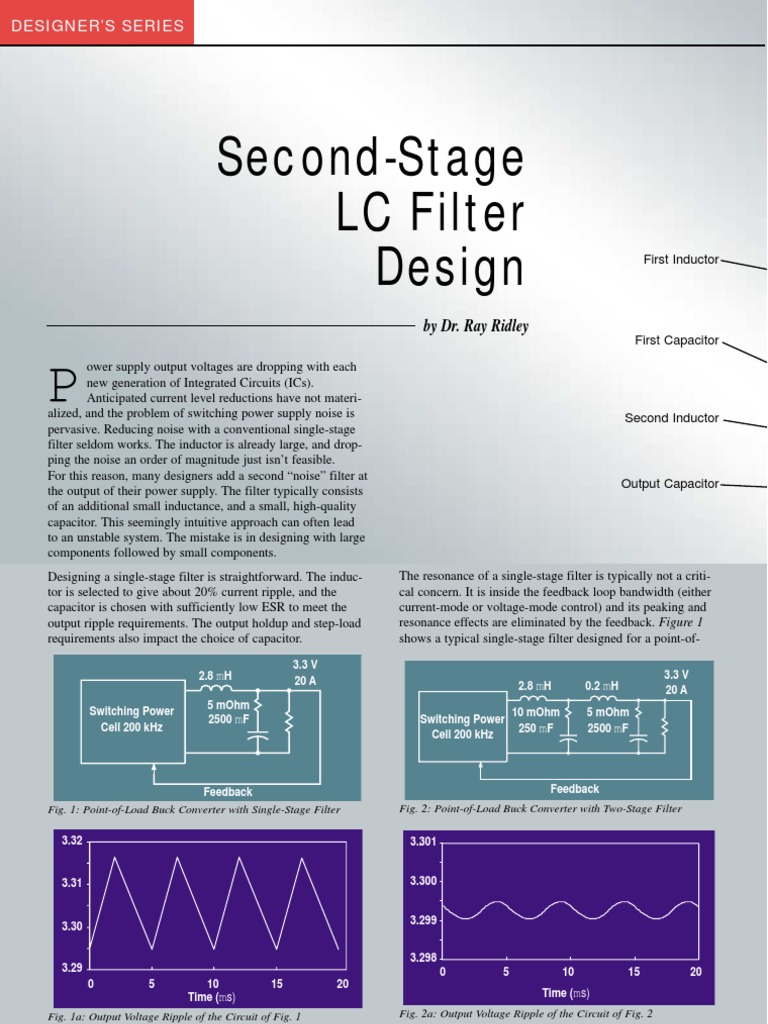 Second Stage LC Filter Design PDF Electronic Filter Capacitor