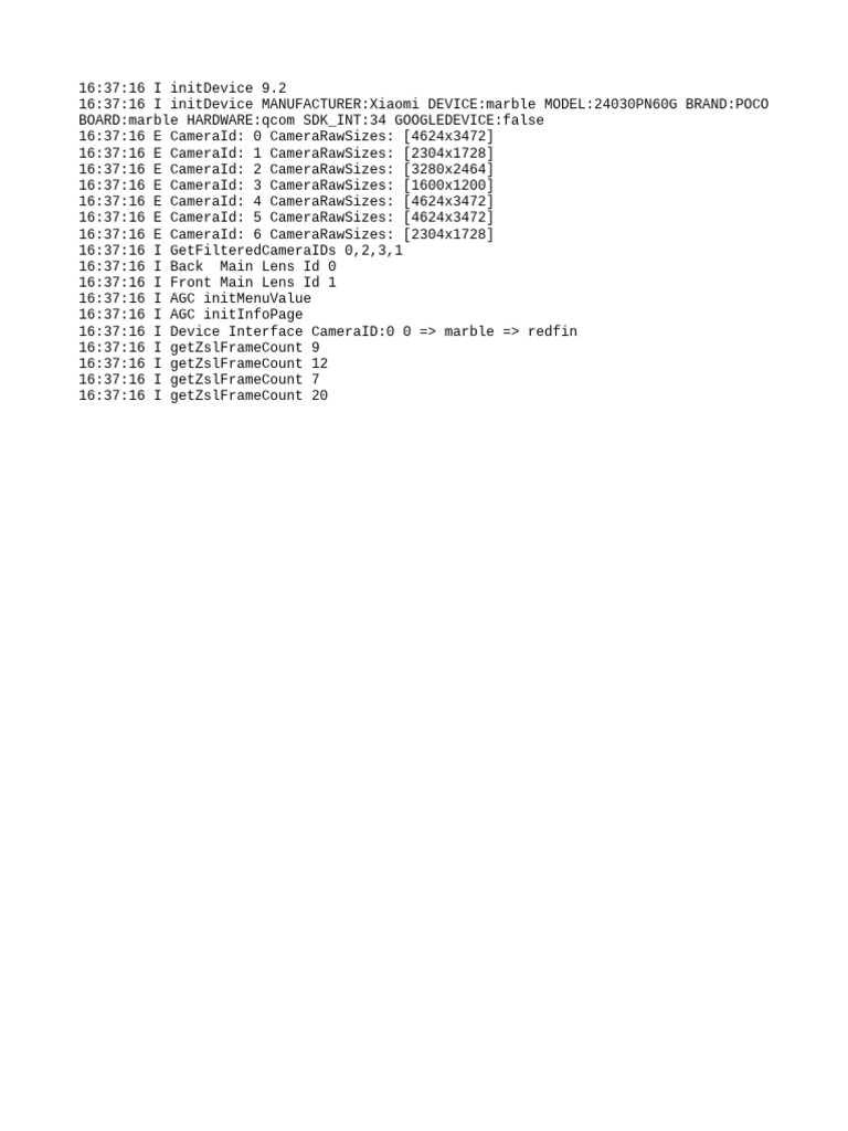 Xiaomi POCO Device Camera Initialization | PDF