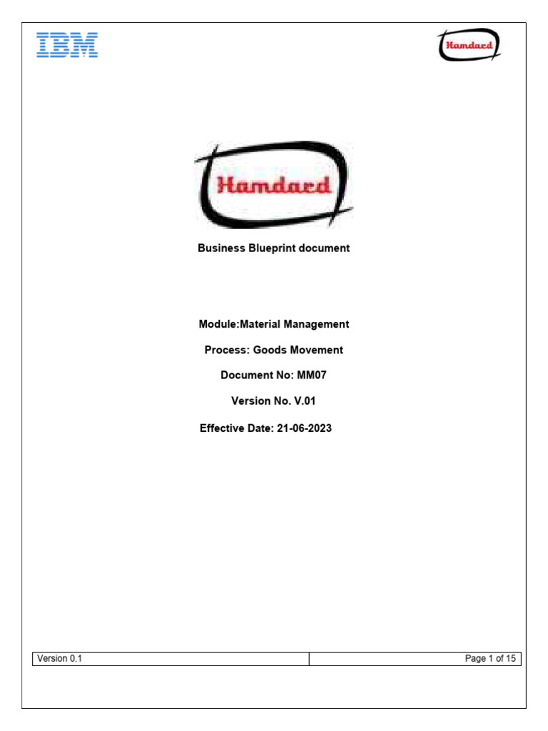 BBP - MM07 - Goods Movement - V.01 | PDF | Goods | Inventory