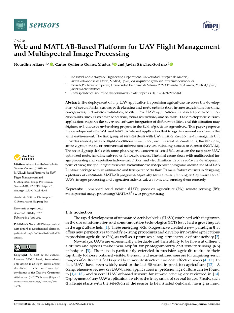 UAV Flight Management & Image Processing | PDF | Unmanned Aerial ...