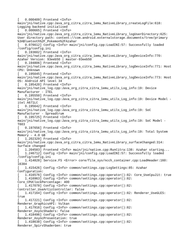 azahar_log | PDF | Computer Architecture | Computer Hardware