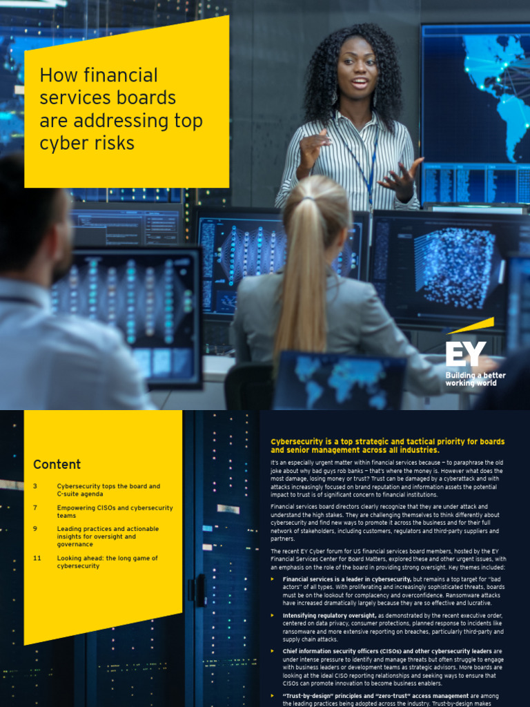 Ey How Financial Services Boards Are Addressing Top Cyber Risks | PDF ...