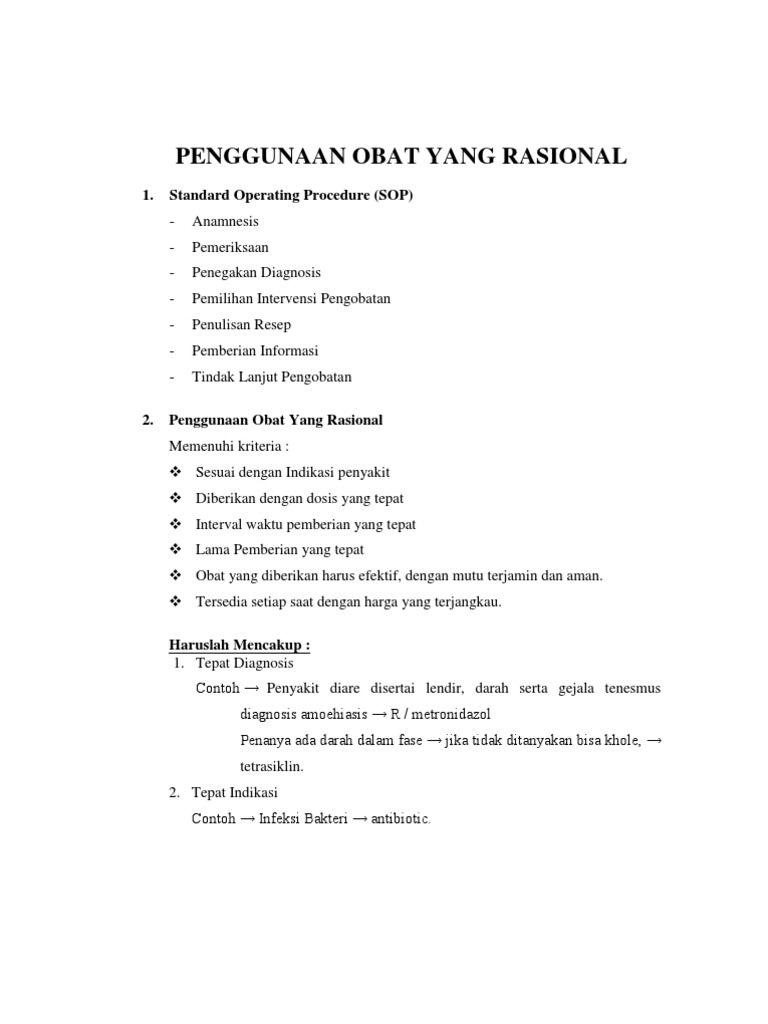 Penggunaan Obat yang Rasional dan Tidak Rasional | PDF